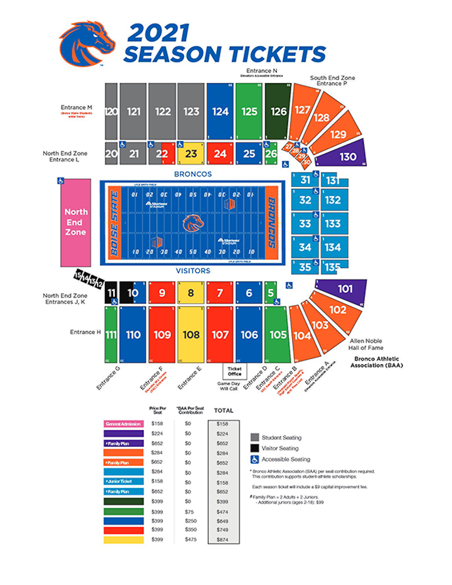 Albertsons Stadium Seating Chart